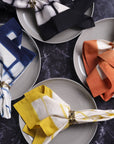 Indigo Cotton Dinner Cloth Napkins, Rectangle Design, SET OF 4