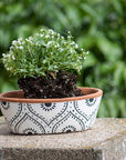 Jenica Oval Terracotta Planter Hand Painted Floral