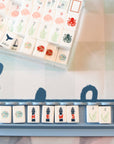 Preppy Blue Scalloped Wooden Mahjong Racks - 20 inches
