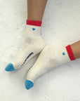 Embroidered Color Block Girlfriend Socks