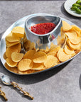 Cowboy Hat Chip and Dip Serving Snack Bowl, Silver Brass