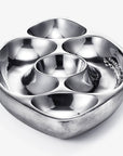Football Chip and Dip Serving Snack Bowl, Silver Brass