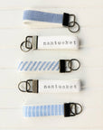 Palisades Coastal Stripe Key Fob – Handcrafted Canvas Keychain