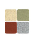 Bierfilzl Merino Wool Felt Square Coaster 4 Pack Ikebana
