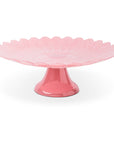 13" Scalloped Daisy Cake Stand - Salmon Rose