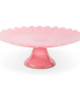 13" Scalloped Daisy Cake Stand - Salmon Rose