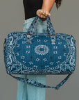 Dark Blue Bandana Paisley Duffel Bag