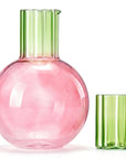 Cute Wave Flower Glass Carafe Bedside Water Pitcher Cup Set