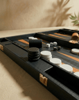 Leather Backgammon Set - Black And Brown