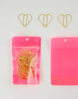 Heart - Unique Gold Plated Paper Clips - Pack of 25