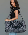 Black Bandana Paisley Duffel Bag