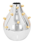 Stainless Steel Vase With Gold Balls Large