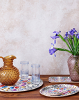 Hobnail Glass Pitcher | Honey Gold | 2L | Vintage Jug