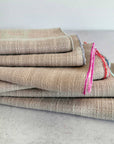 Oatmeal Napkins with Color Edging, set of 8