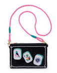 Leila Mahjong Seed Bead Clutch With Strap