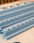 Preppy Blue Scalloped Wooden Mahjong Racks - 20 inches