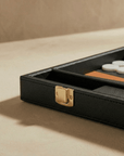 Leather Backgammon Set - Black And Brown