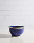Moroccan Glazed Bowls with Berber Silver Trim- Set of 3