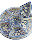 Dark Blue Rosette Tapas Ceramic Server, Platter