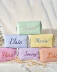 Personalized Embroidered Striped Seersucker Cosmetic Bag