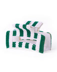Game Day Striped Beaded Hair Claw Clip Green + White