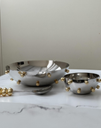 Stainless Steel Bowl With Gold Balls