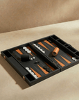 Leather Backgammon Set - Black And Brown