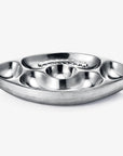 Football Chip and Dip Serving Snack Bowl, Silver Brass