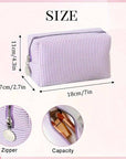 Personalized Embroidered Striped Seersucker Cosmetic Bag
