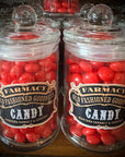 Old Fashioned Apothecary Jar / Red hots Nostalgic candy