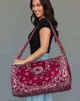 Burgundy Bandana Paisley Duffel Bag