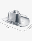 Cowboy Hat Chip and Dip Serving Snack Bowl, Silver Brass