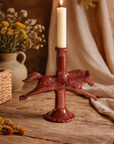 Dala Horse Candlestick Holder | Dark Chocolate