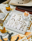 Three Amigos Acrylic Tray With Gold Handles