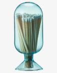 Blue Glass Match Cloche | 100 Match Sticks with Cork Stopper