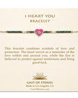 I HEART YOU Bracelet - Emerald/Pink