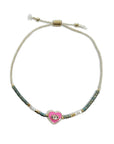 I HEART YOU Bracelet - Emerald/Pink