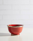 Moroccan Glazed Bowls with Berber Silver Trim- Set of 3