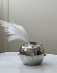 Stainless Steel Vase With Gold Balls Small