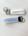 Palisades Coastal Stripe Key Fob – Handcrafted Canvas Keychain
