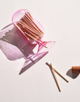 Pink Glass Match Cloche | 100 Match Sticks with Cork Stopper