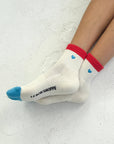 Embroidered Color Block Girlfriend Socks