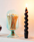 Blue Glass Match Cloche | 100 Match Sticks with Cork Stopper