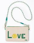 Leila Tennis Seed Bead Clutch With Strap