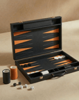 Leather Backgammon Set - Black And Brown