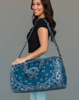 Dark Blue Bandana Paisley Duffel Bag