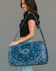 Dark Blue Bandana Paisley Duffel Bag