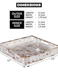 Mother of Pearl Decorative Serving Tray 12"x12"