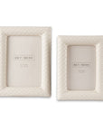 Beige Woven Leather Picture Frame – 5" x 7"