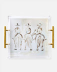 Three Amigos Acrylic Tray With Gold Handles